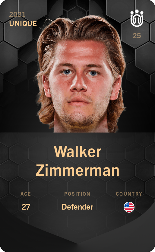 Sorare - Sorare Official - Walker Zimmerman 2021-22 • Unique - NFT # 77197916288031728858011250812661538796485914898374434761230834035194579139424