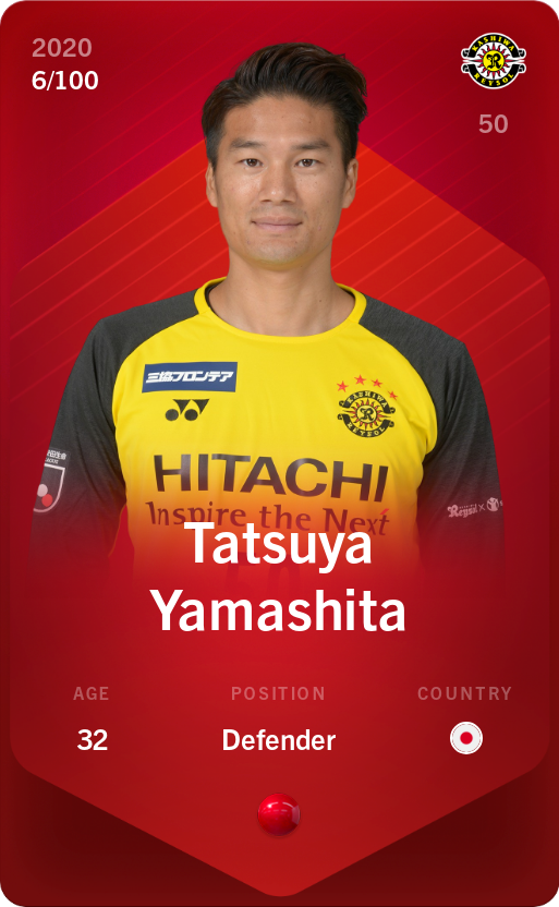 Sorare - Sorare Official - Tatsuya Yamashita 2020-21 • Rare 6/100 - NFT # 23445716489024417404760375014215674002053102123845358398141367592137175944116