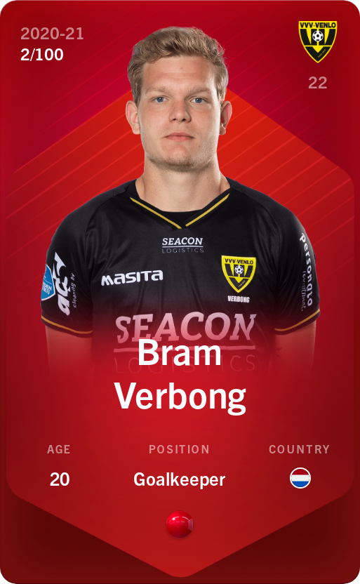 Sorare - Sorare Official - Bram Verbong 2020-21 • Rare 2/100 - NFT # 21340062592702951477890261731747185159468860062656229707456711143957595309527