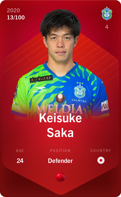 Sorare - Sorare Official - Keisuke Saka 2020-21 • Rare 13/100 - NFT # 115145771256950610393861612109069056107655653076724955885596994011738282789143