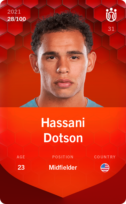 Sorare - Sorare Official - Hassani Dotson 2021-22 • Rare 28/100 - NFT # 94697192988291986329283409963034467200580953881107629435827441625385377359125