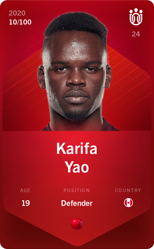 Sorare - Sorare Official - Karifa Yao 2020-21 • Rare 10/100 - NFT # 9894515948182095348984934536461953062755238735520989040469920166891865984847