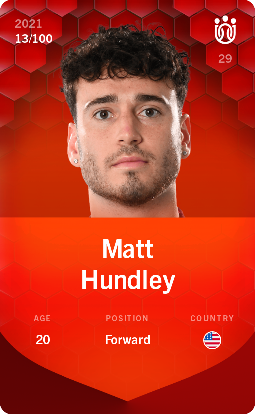 Sorare - Sorare Official - Matt Hundley 2021-22 • Rare 13/100 - NFT # 5126135652617513256659019372066232862853229320708311719110685161470022929180