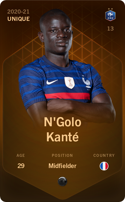 Sorare - Sorare Official - N'Golo Kanté 2020-21 • Unique - NFT # 55726420835953200171721529859528741019512801504065594030870229352128109419115