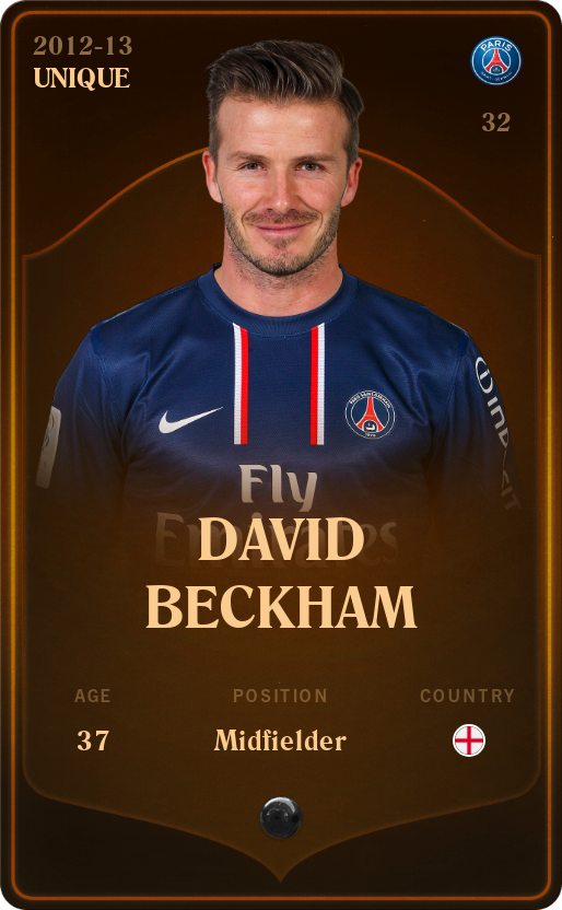 Sorare - Sorare Official - David Beckham 2012-13 • Unique - NFT # 93656710378586784145841865002122905305027125814464961698691643486374091387554