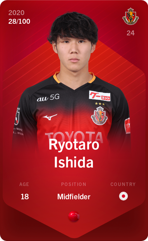 Sorare - Sorare Official - Ryotaro Ishida 2020-21 • Rare 28/100 - NFT # 9437255198488338428962704496991667242951426729109749684435619731248824437672
