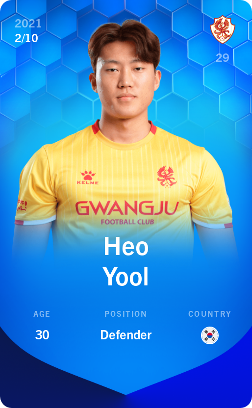 Sorare - Sorare Official - Heo Yool 2021-22 • Super Rare 2/10 - NFT # 53571273618163542012735886388860876790727618486153276333860428022766344314806