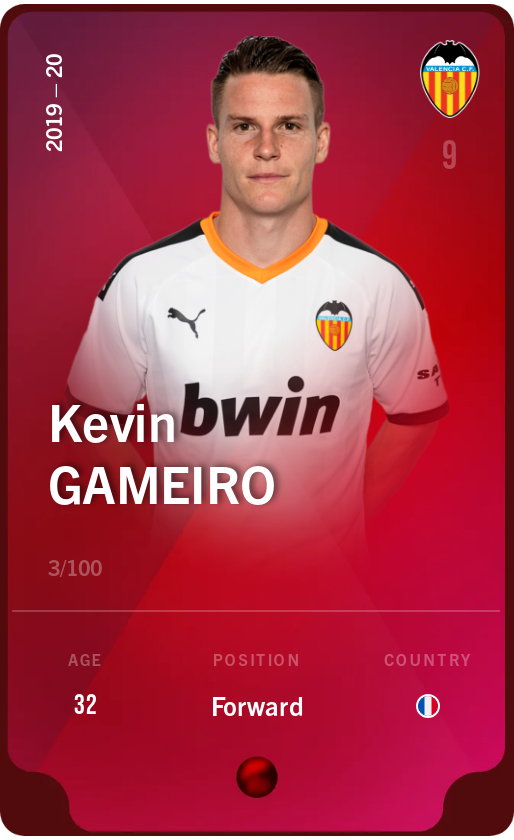 Sorare - Sorare Official - Kevin Gameiro 2019-20 • Rare 3/100 - NFT # 61431363347481010699138798395753431171968026207328286776604376509374958445618