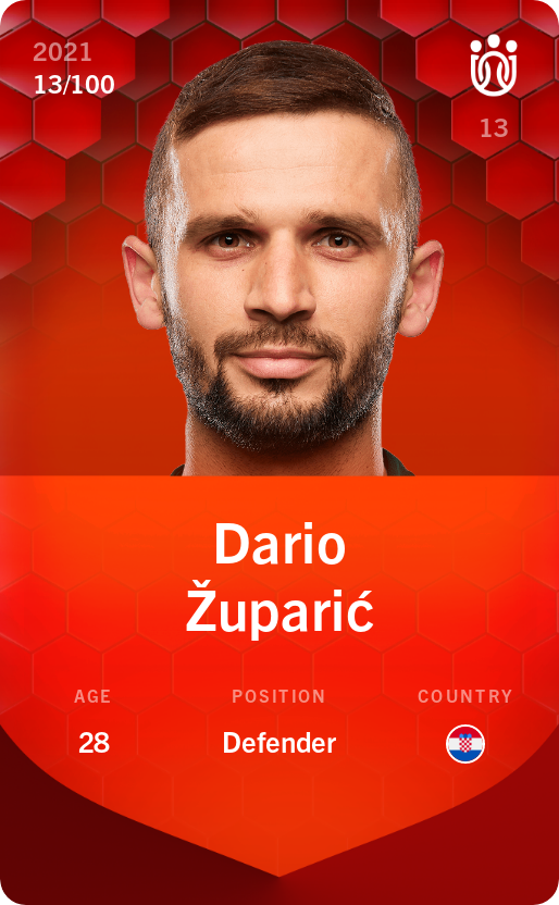 Sorare - Sorare Official - Dario Župarić 2021-22 • Rare 13/100 - NFT # 27929321183604096069447318248464845773839478086375135162372318635324205329233