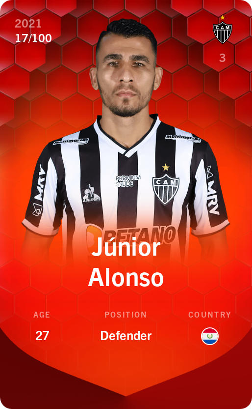Sorare - Sorare Official - Júnior Alonso 2021-22 • Rare 17/100 - NFT # 7047763602476020059825894638922544296793650576023254734285971666644436476704