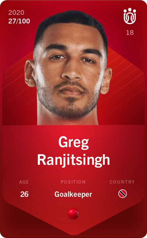 Sorare - Sorare Official - Greg Ranjitsingh 2020-21 • Rare 27/100 - NFT # 10070629514818659067929901762469719657304321371697881005544935834450620001643