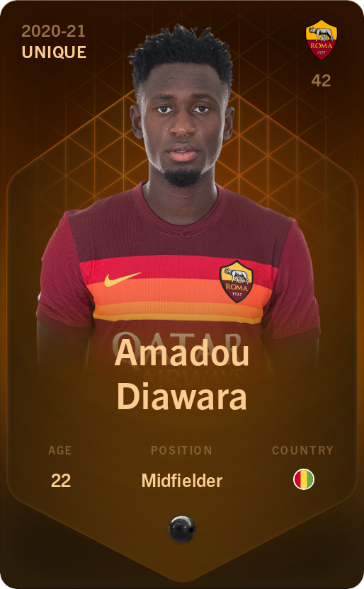 Sorare - Sorare Official - Amadou Diawara 2020-21 • Unique - NFT # 60957616189488176728770657058987553309623422912015668143306205366732369370806