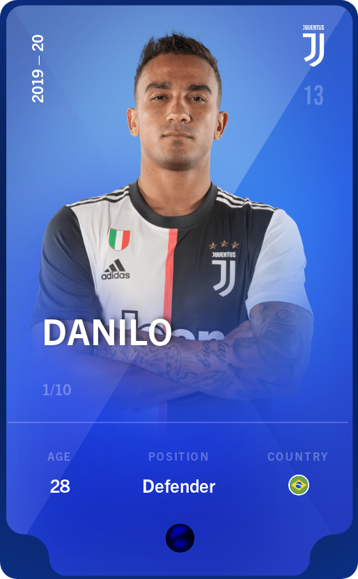 Sorare - Sorare Official - Danilo 2019-20 • Super Rare 1/10 - NFT # 87566080642236683805607551681168869987437750541523630981934605444064502947631