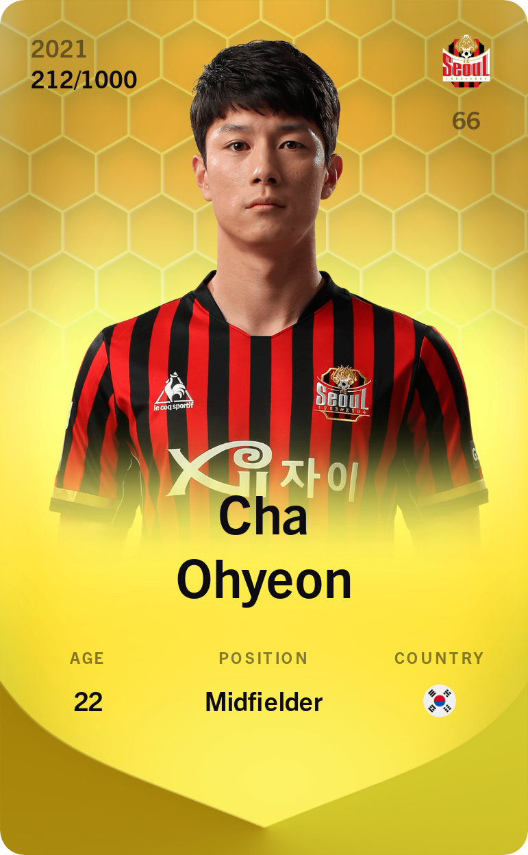 Sorare - Sorare Official - Cha Ohyeon 2021-22 • Limited 212/1000 - NFT # 75150124507696247325343671447913201329010121514983598966801469330515680598235