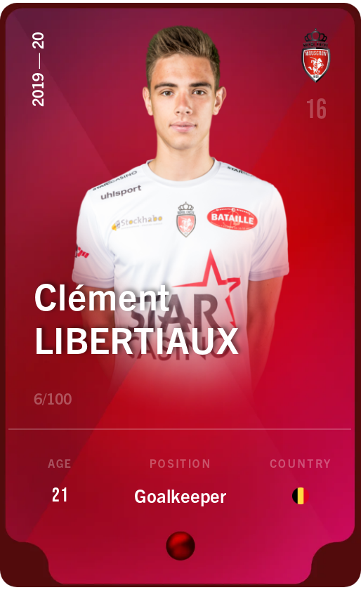 Sorare - Sorare Official - Clément Libertiaux 2019-20 • Rare 6/100 - NFT # 100562940050106843701189879775738875761084334950585378986378416090120839090546