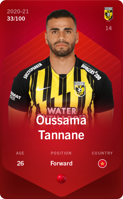 Sorare - Sorare Official - Oussama Tannane 2020-21 • Rare 33/100 - NFT # 85164520543430318268070806235801945324659230862449723058618315805883837876200