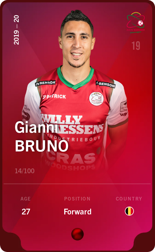 Sorare - Sorare Official - Gianni Bruno 2019-20 • Rare 14/100 - NFT # 72299779025270923543129555828946055666925420201470141206597109537531975155084