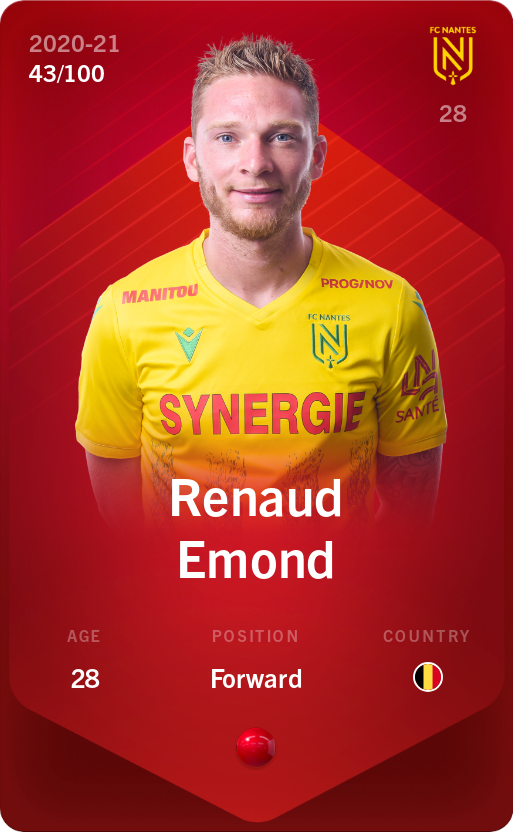 Sorare - Sorare Official - Renaud Emond 2020-21 • Rare 43/100 - NFT # 43521148060310380380246677222518989548668174200370794442382169003573205687078