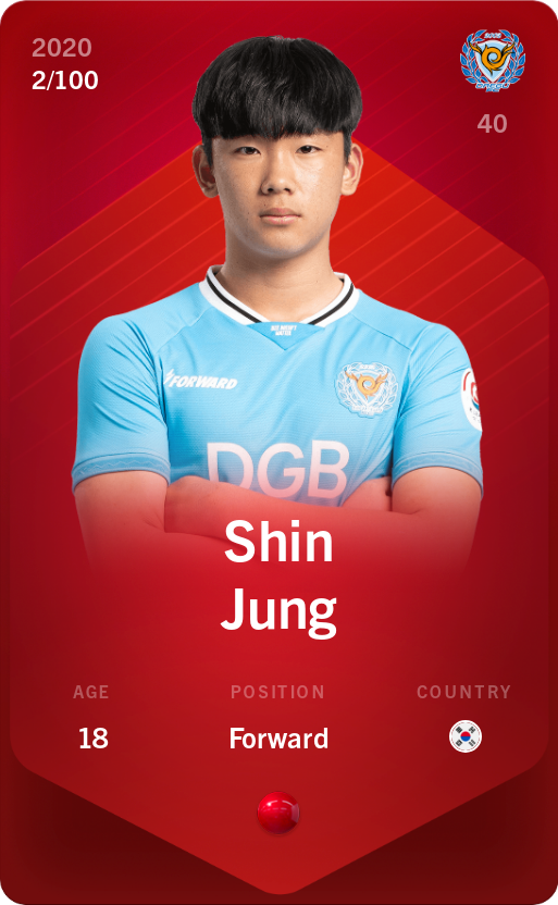 Sorare - Sorare Official - Shin Jung 2020-21 • Rare 2/100 - NFT # 103753018214117153285595045544002372660669161492578838237830268527865815948804