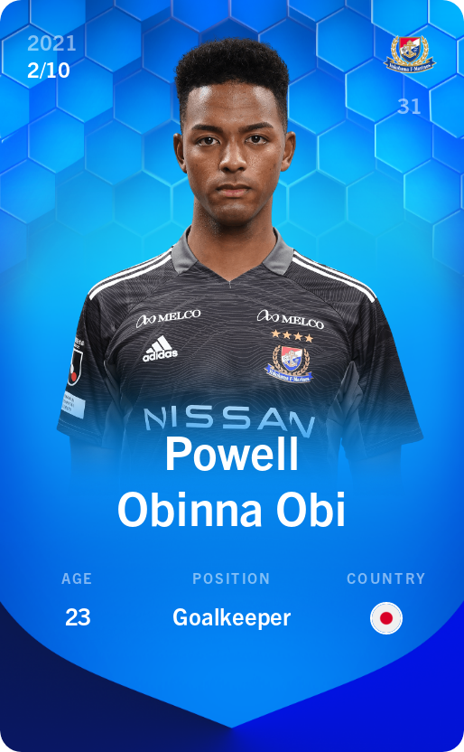 Sorare - Sorare Official - Powell Obinna Obi 2021-22 • Super Rare 2/10 - NFT # 10364892876944512131362091110143155297109683095461088789076685314856987996739