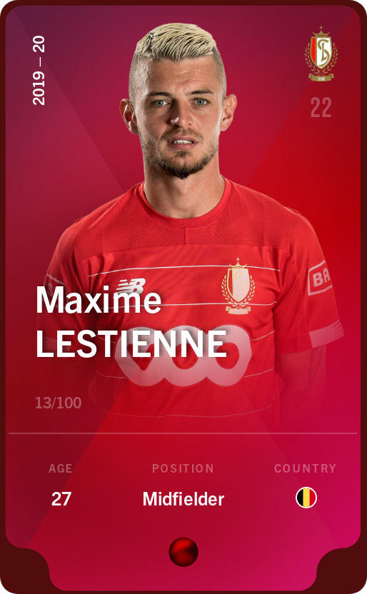 Sorare - Sorare Official - Maxime Lestienne 2019-20 • Rare 13/100 - NFT # 41249306321324358385046577566952147188666821227954733083613126080145464802347