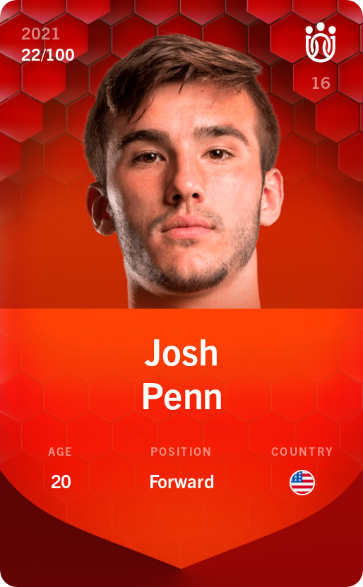 Sorare - Sorare Official - Josh Penn 2021-22 • Rare 22/100 - NFT # 30332933492203686961687752089449310912744467215978910423556122721239803690115
