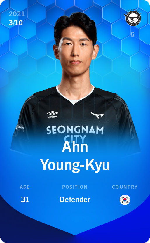 Sorare - Sorare Official - Ahn Young-Kyu 2021-22 • Super Rare 3/10 - NFT # 47580309729915702617973883502091184158501615542678820530691495114368321907745