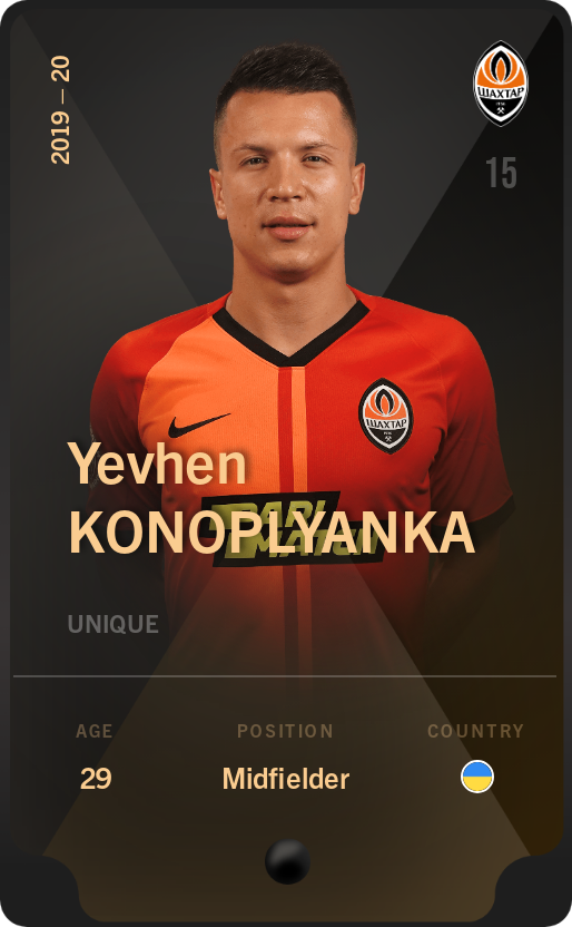 Sorare - Sorare Official - Yevhen Konoplyanka 2019-20 • Unique - NFT # 25992505345847621379551983396004075351344936220636778914053085620419326156901