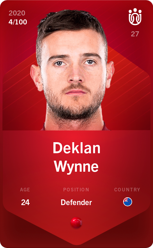 Sorare - Sorare Official - Deklan Wynne 2020-21 • Rare 4/100 - NFT # 94409141028839732752659180824491377575240100468299802938047979693226770300497