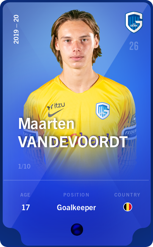 Sorare - Sorare Official - Maarten Vandevoordt 2019-20 • Super Rare 1/10 - NFT # 27325998748817216892119146573026919859802403460671321332438273911719538799903