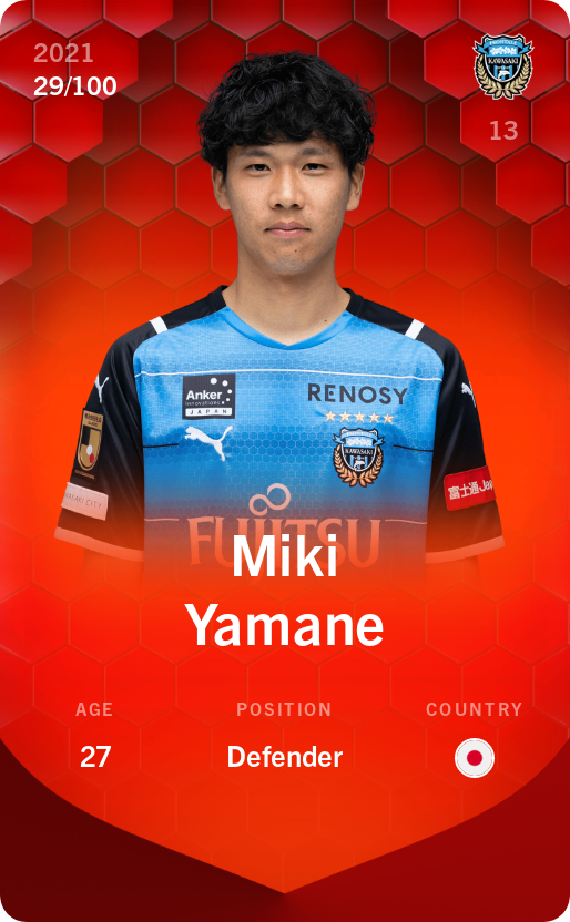 Sorare - Sorare Official - Miki Yamane 2021-22 • Rare 29/100 - NFT # 71376915362987460658733069930293609401814988144645258357253495803779731797749