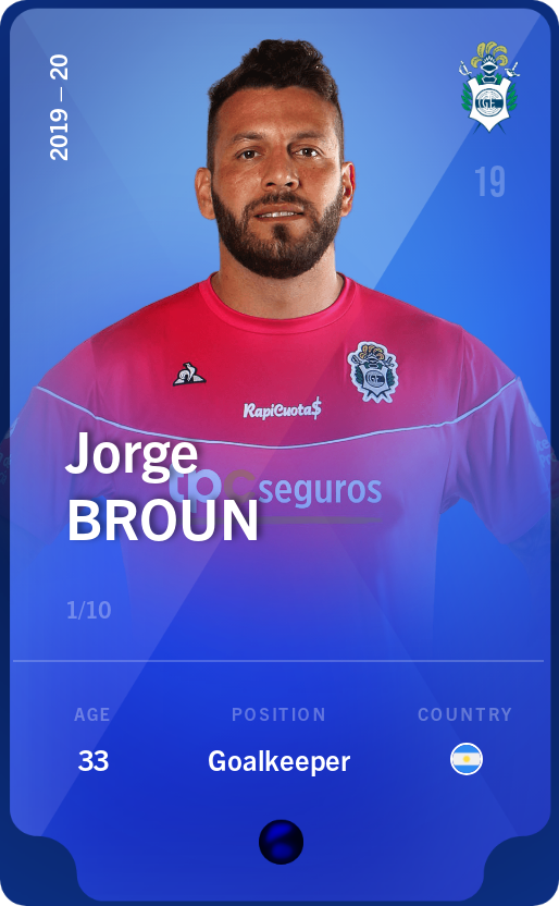 Sorare - Sorare Official - Jorge Broun 2019-20 • Super Rare 1/10 - NFT # 71771210143427243701209882421785365331692297100086060254129486697895938995310