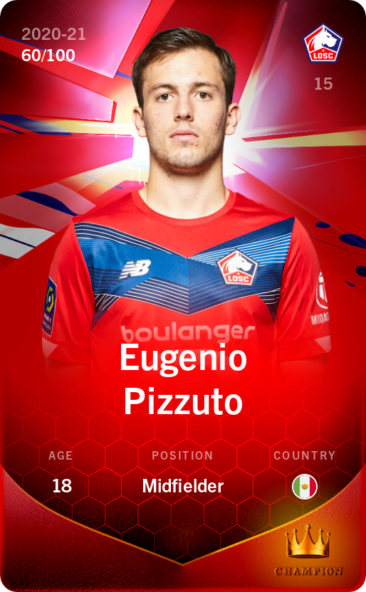 Sorare - Sorare Official - Eugenio Pizzuto 2020-21 • Rare 60/100 - NFT # 83473895294087701816266835018886307923990517577339690439742443645215627285534