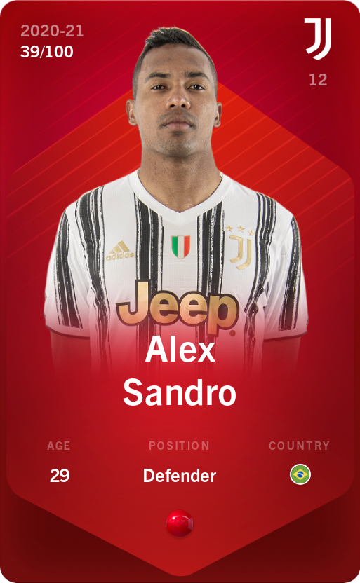 Sorare - Sorare Official - Alex Sandro 2020-21 • Rare 39/100 - NFT # 99156165881189411075791026134647202523152257740988787406577673873502599426418