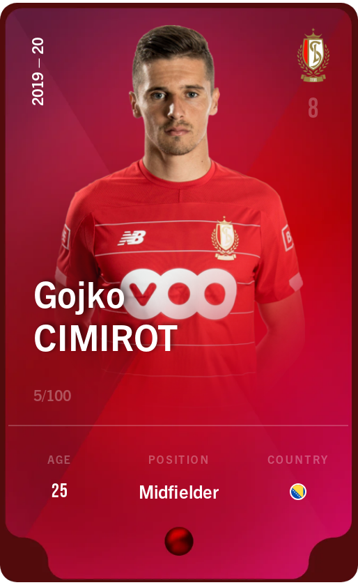 Sorare - Sorare Official - Gojko Cimirot 2019-20 • Rare 5/100 - NFT # 48731663032962831233932518264917536627820455129785488834632309783726182422393