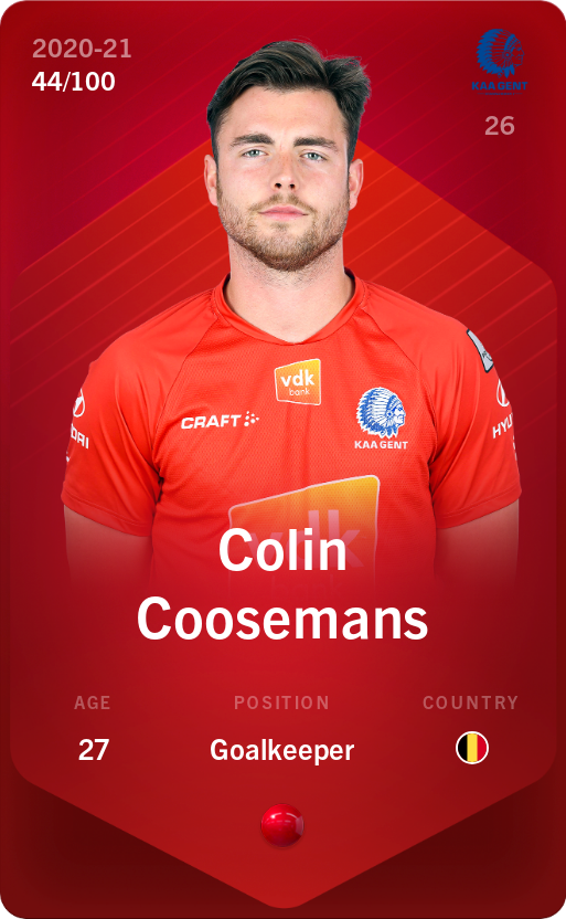 Sorare - Sorare Official - Colin Coosemans 2020-21 • Rare 44/100 - NFT # 96676876362210587768642031210148179516021072977424243693778761501821743954937