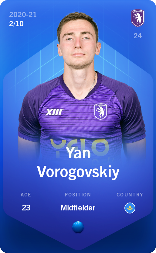 Sorare - Sorare Official - Yan Vorogovskiy 2020-21 • Super Rare 2/10 - NFT # 66685619502047483535192458463034836698796327772913231405997433675264639832813