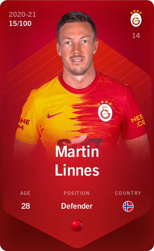 Sorare - Sorare Official - Martin Linnes 2020-21 • Rare 15/100 - NFT # 112241130528667598689566475363392074763572005237636982877247092933326766276961