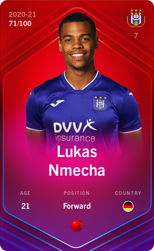 Sorare - Sorare Official - Lukas Nmecha 2020-21 • Rare 71/100 - NFT # 79552812030428539309467416734494521032684336103911863975154369354381299287011