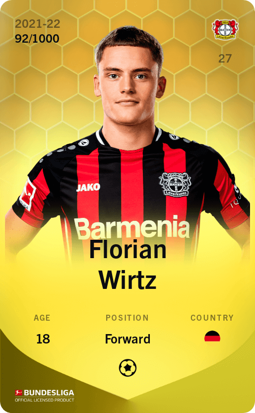 Florian Wirtz 2021-22 • Limited 92/1000