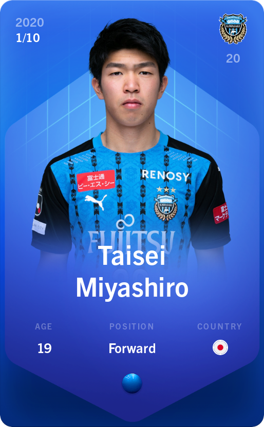 Sorare - Sorare Official - Taisei Miyashiro 2020-21 • Super Rare 1/10 - NFT # 44633996089982553354426223880886212672045300287902615719354901223342810904642