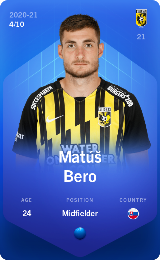 Sorare - Sorare Official - Matúš Bero 2020-21 • Super Rare 4/10 - NFT # 60016216293216577837669913888005049199518395363090158773598861694392466806167