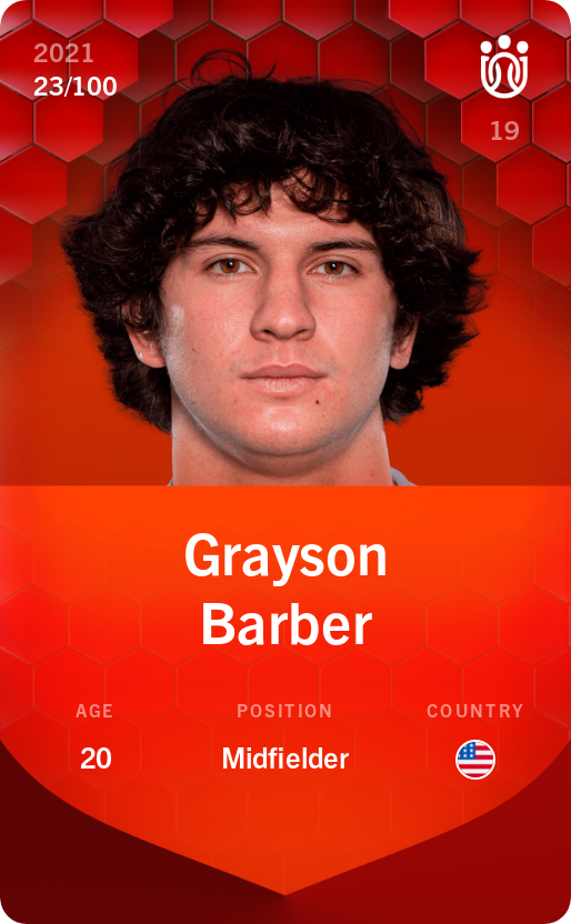 Sorare - Sorare Official - Grayson Barber 2021-22 • Rare 23/100 - NFT # 114414601166696575126663250145441770131285534805462816560905711656885524992514