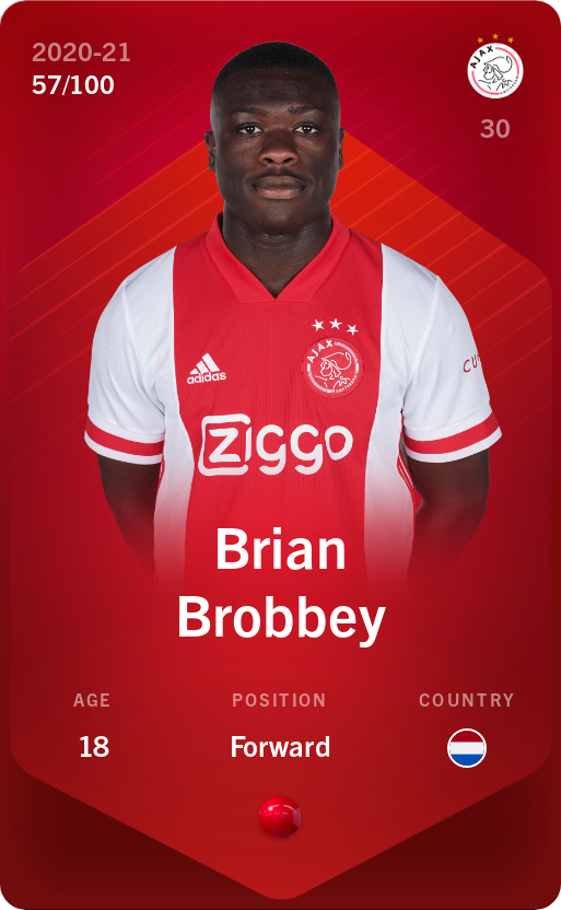 Sorare - Sorare Official - Brian Brobbey 2020-21 • Rare 57/100 - NFT # 4267388019163742473932323216809041734739474721888699983808126693010250096349