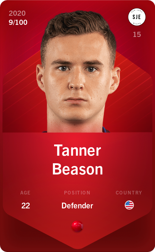 Sorare - Sorare Official - Tanner Beason 2020-21 • Rare 9/100 - NFT # 74202796302513623813711901058426945712234185284288873128177768924544281858461