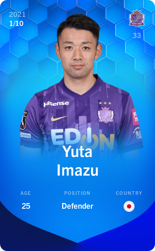 Sorare - Sorare Official - Yuta Imazu 2021-22 • Super Rare 1/10 - NFT # 81499391564257993747258031439291941526499028280688196122533670361313805092846