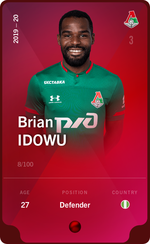 Sorare - Sorare Official - Brian Idowu 2019-20 • Rare 8/100 - NFT # 54127128092522707183490055838578077335884872478785192585918595617541107364687