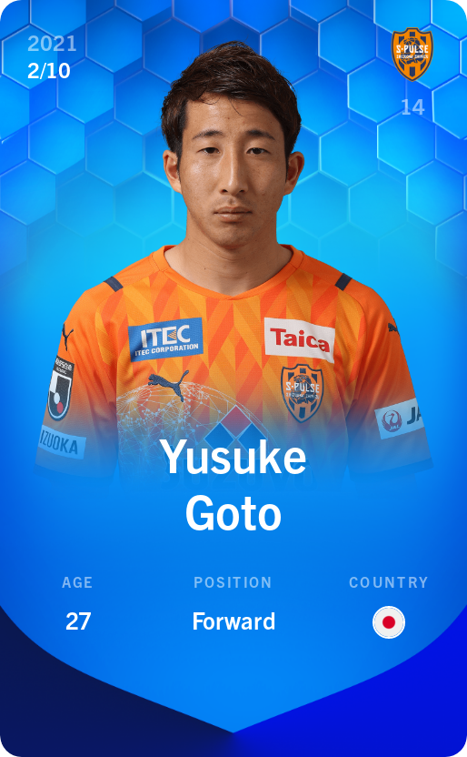 Sorare - Sorare Official - Yusuke Goto 2021-22 • Super Rare 2/10 - NFT # 78171306372747237418479534432650963222432462601922941754809799553221060600092