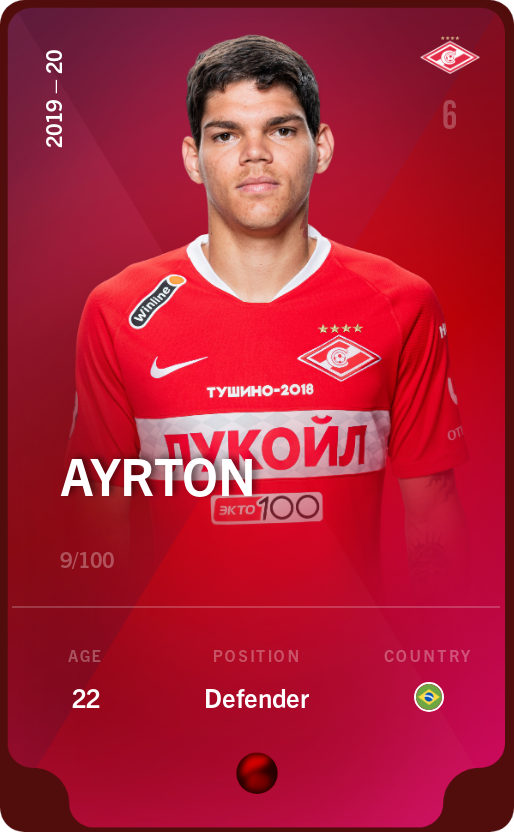 Sorare - Sorare Official - Ayrton 2019-20 • Rare 9/100 - NFT # 105428162635233799348376115820282766100020904991920190582990873111192744263751
