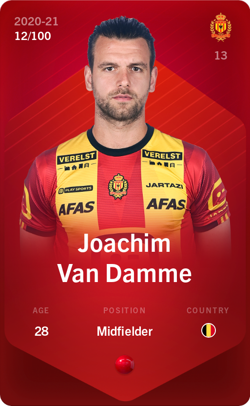 Sorare - Sorare Official - Joachim Van Damme 2020-21 • Rare 12/100 - NFT # 1663388831355375910869196733269856538929935846908162417601452161995277156205